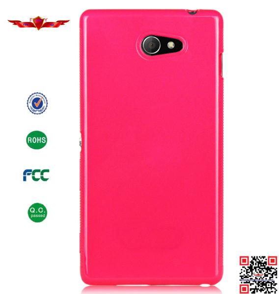 Fashion Design Brand New Colorful TPU Cover Case For Sony Xperia M2 Soft High Quality