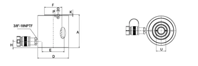 Rcs201 Single Acting Hydraulic Cylinder 20 TON ODM For Metallurgy