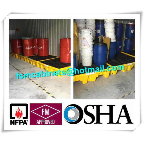HDPE Chemical Spill Pallet Fire Resistant File Cabinet Leak Proof For 4 Drum