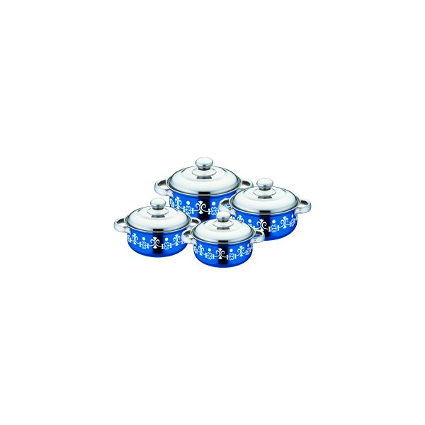2020 hot sales 4pcs colorful cookware set & red ,blue 16cm -22cm color&flower cooking pot &stainless steel pot