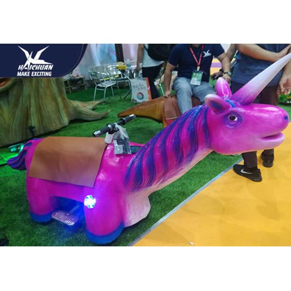 Background Music Motorized Plush Riding Animals / Self Propelled Animal Scooter For Children