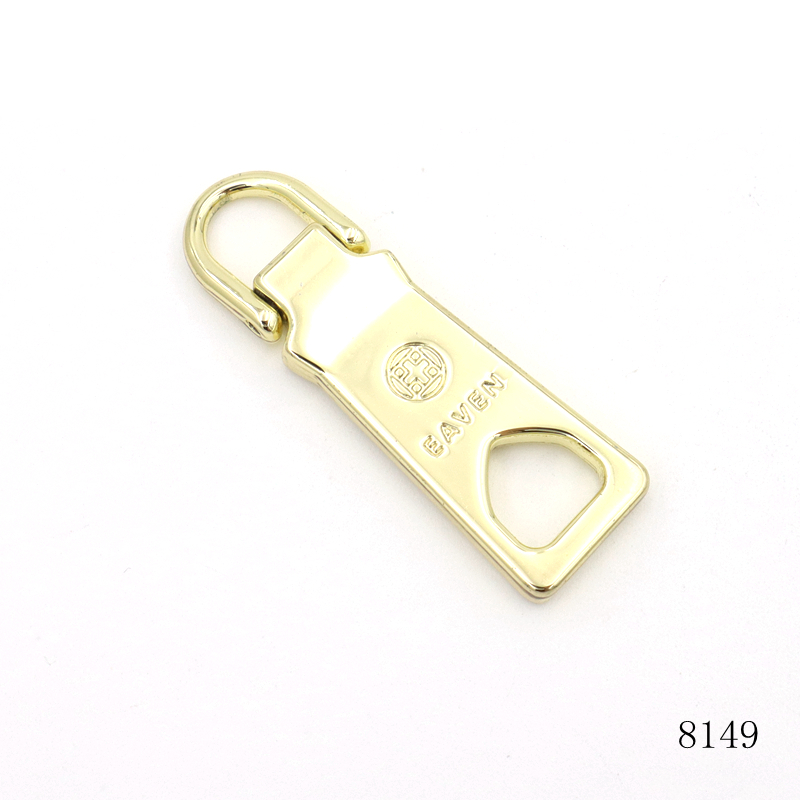 Mirror Finish Metal Zipper Puller 43*14mm Gold Zipper Sliders OEM ODM