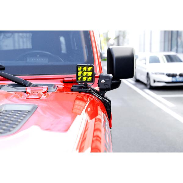 Off Road Car Wrangler JL A Пиллер световой капот Монтаж кронштейн Алюминиевый сплав 235 * 130 * 100 мм