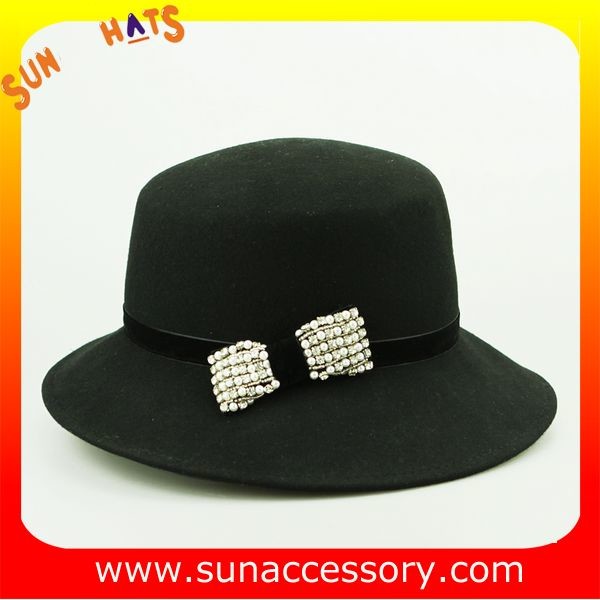 1403  hot sale mid brim hats wholesale for ladies,100% Australia wool felt hats