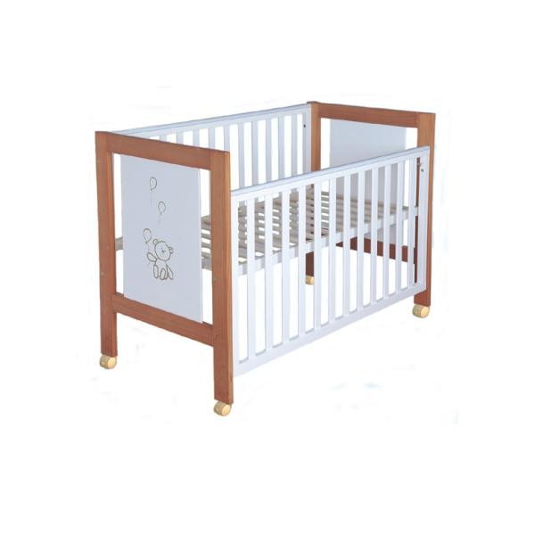 Carton Cute Wooden Cots For Babies , White Baby Sleeping Cot