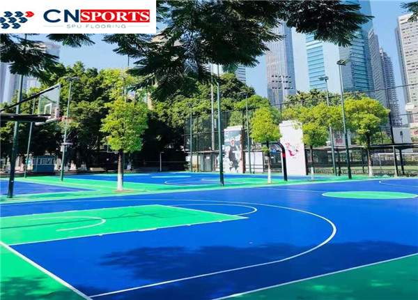Blue Seamless Polyurethane Sports Floors Shock Absorption