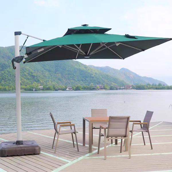 Meubles d'extérieur design moderne terrasse parapluie romaine à double face pour jardin de cour