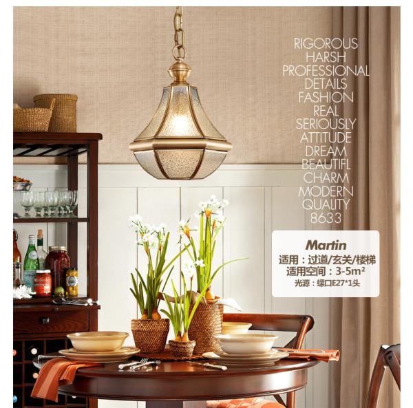 Europe Lustre Copper Led Pendant Chandeliers Lamp Glass Corridor Led Chandelier(WH-CI-140)