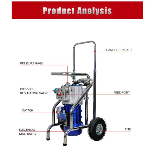 Fireproofing Insulation High Pressure Airless Paint Spray Machine Electric Wheeled