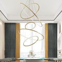Iluminación casera moderna Ring Decorative Chandelier irregular clásico del marco de oro de lujo