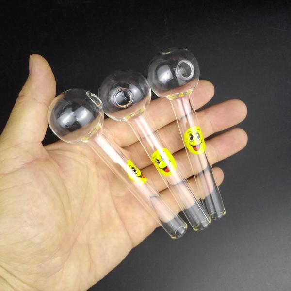 Round All Hand Glass Smoking Pipe 10cm Length Suitable For Adult