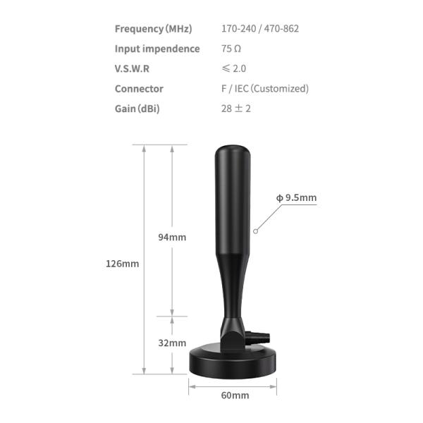 75 Ом длинной дальности Smart HDTV Digital Outdoor Magic Stick TV Антенна для цифрового ТВ в помещении