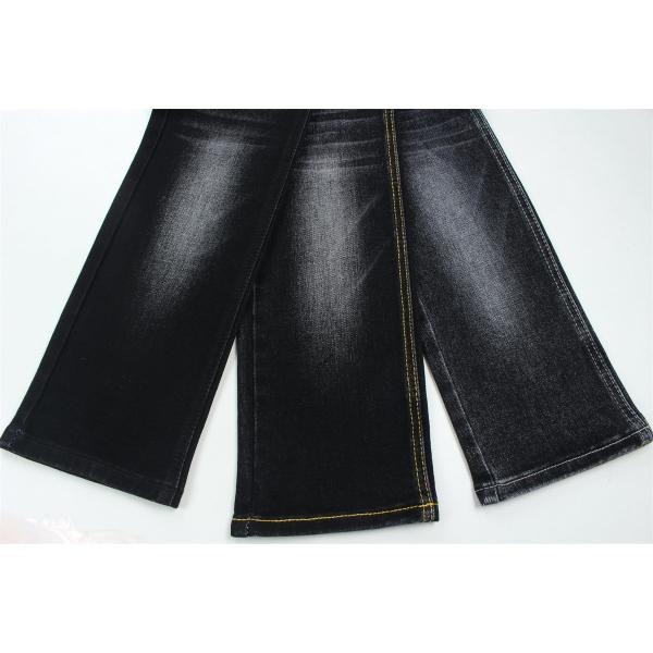Black Black Cotton Polyester Rayon Spandex Denim Fabric For Jeans