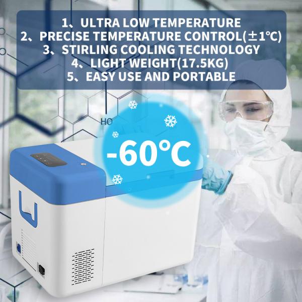 Sistema de refrigeração Stirling - 60c 25l congelador profundo para todos os tipos de clima em laboratório biomédico