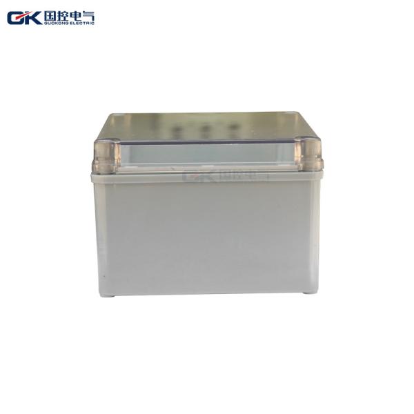 Small Grey Plastic Junction Box Screws Communication Usage With Transparent Cover