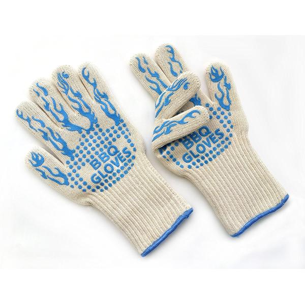 White Heat Resistant Work Gloves , Heat Resistant Oven Gloves CE Approved