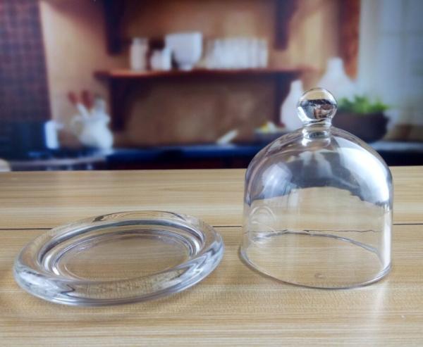 Mini Round Glass Storage Jars com tampa da tampa, cartuchos de vidro da cozinha