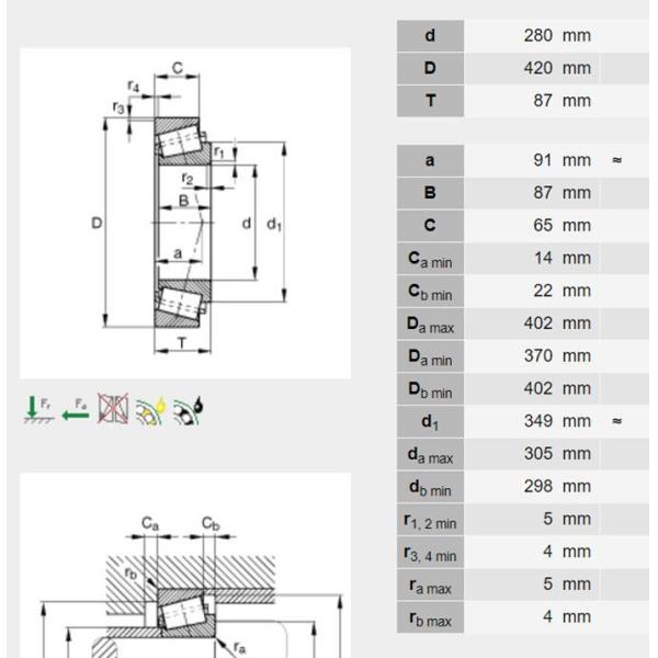 Heavy duty Tapered Roller Bearings NSK HR32056XJ Bearing 280×420×87mm Used In Rolling Mills In The Steel Industry