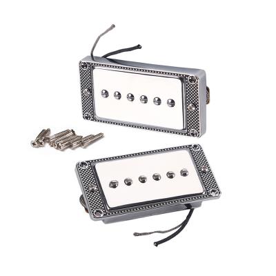 Mini Humbucker Pickups Set com Alnico 5 Magnet Silver Color Cloth Covered Output Line
