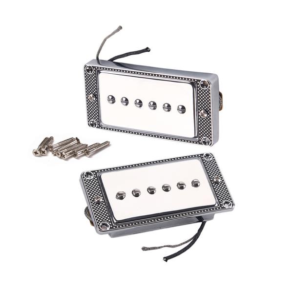 Mini Humbucker Pickups Set com Alnico 5 Magnet Silver Color Cloth Covered Output Line