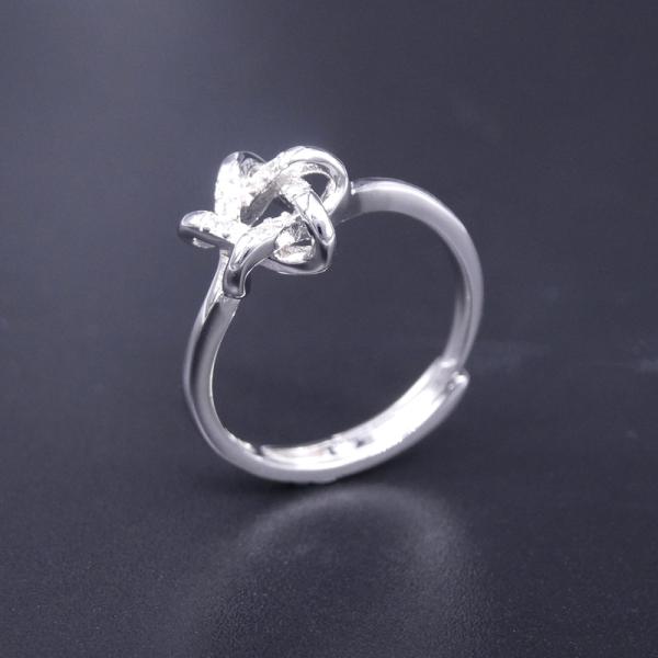 Пустой браслет шарма серебра формы пера/белое золото покрыли кольца стерлингового серебра