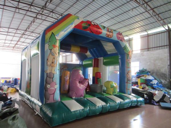 Fire Resistance PVC Kids Inflatable Bounce House / Commercial Dinosaur Bouncy Castle