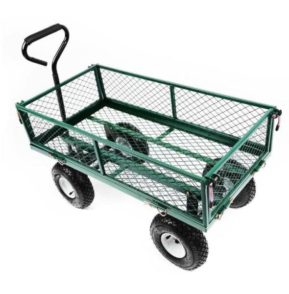 Iron Outdoor Folding Trolley 4-wheeled Camping Foldable Cart for Beach Picnic