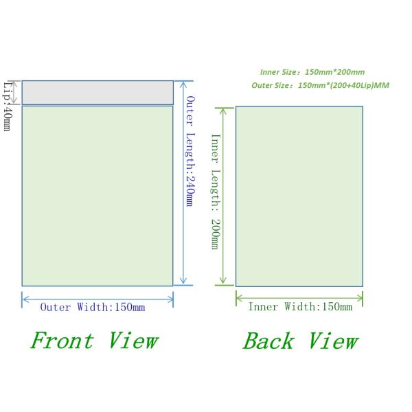 PLA Biodegradable Cornstarch Minizip Grip Bags Green Color Plastic 100% Compostable Bags, K, Zip Loc, Grip Seal