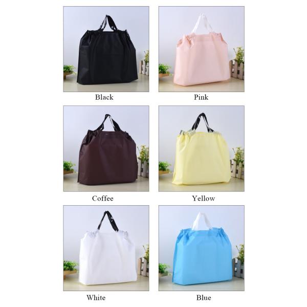 Promotion hanging waterproof drawstring compostable Beam Mouth PE Plastic Clothes Drawstring Shopping Bags