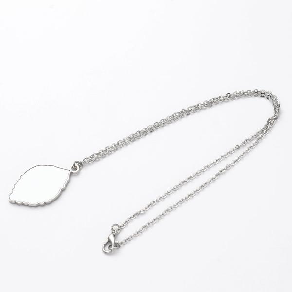 Custom Metal Love Necklace Unique Sublimation Leaf Pendant Necklace Sublimation Jewelry