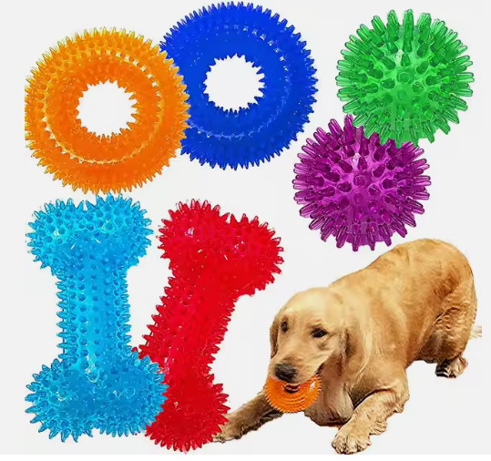 Dog Soft Chew Toys Durable TPR Bone Shape for Interactive Training and Teeth Cleaning