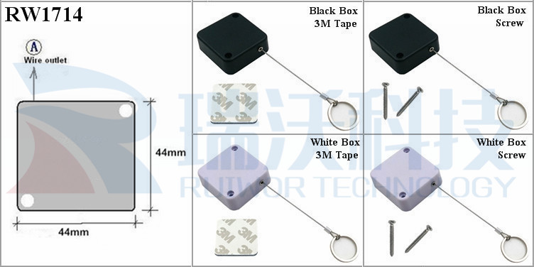 RW1714 Square Security Tether Plus With Demountable Key Ring