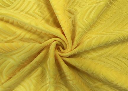 210GSM Soft 100% Polyester Embossed Pattern Micro Velvet Fabric For Home Textile - Yellow