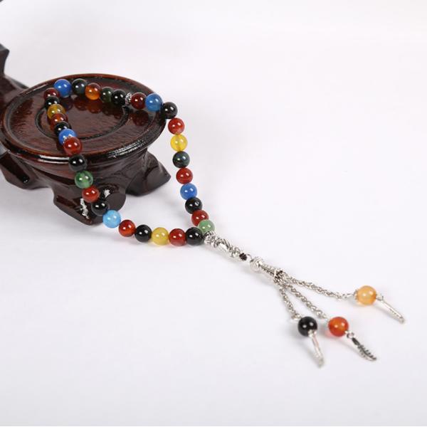 33 Natural Stone Beads Prayer Tasbih Spacer Muslim Crystal Tasbeeh For Rosary Necklace Bracelet