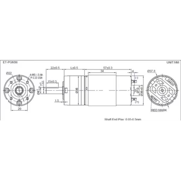 Electric Curtains Motor 6-24V 1-130Kgf.Cm 0.5-600RPM Go-Gold