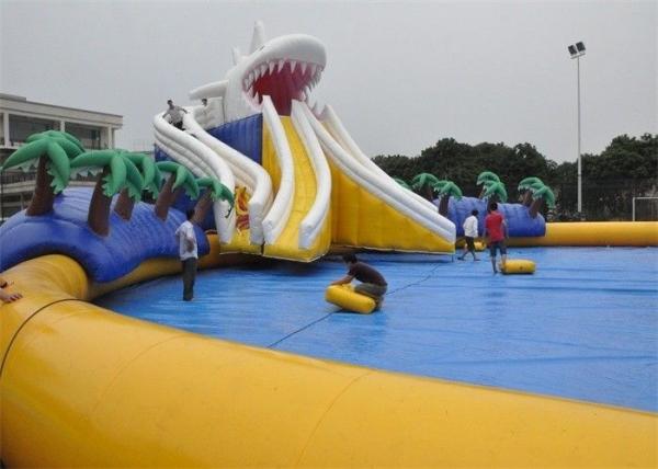 Blow Up Inflatable Aqua Park , Inflatable Backyard Water Park 20*18m Dimensional Stable