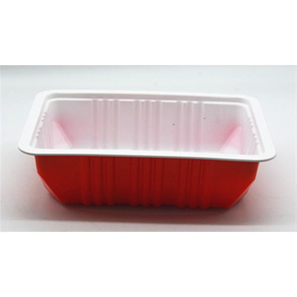 210 X 158 X 55MM Disposable Plastic Tray PP Red Square  For Food Package