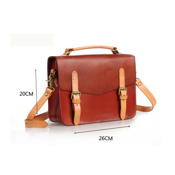 LH-62-3 Handmade Handbags Vintage Briefcase Genuine Leather Ladies Bags