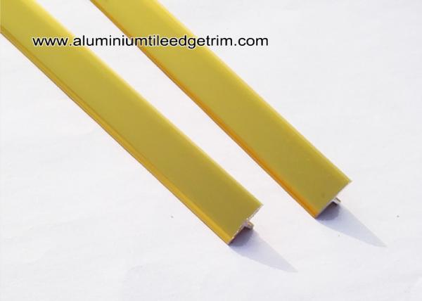 14mm Width T - Shaped Aluminum Tile Brace / Strip With Gloss Polished Gold