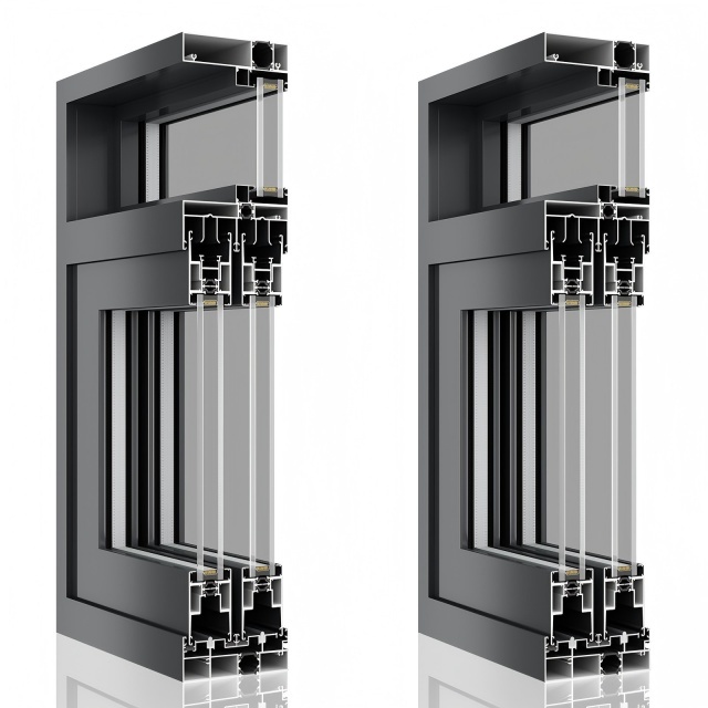 Hurricane Typhoon Resistant Thermal Break Aluminum Sliding Glass Doors Heavy Duty