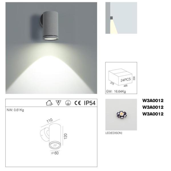 Fancy Outdoor LED Wall Lights IP54 Wall pack 3W 2700K 50000hours Life