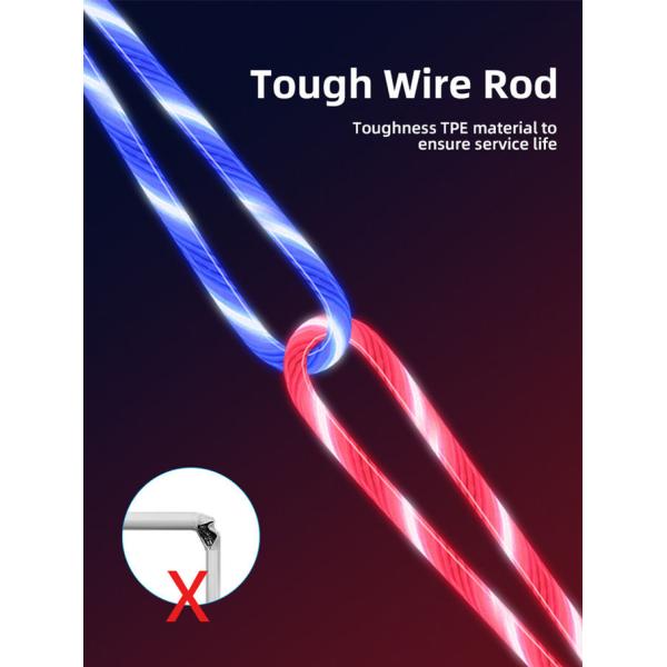 Focuses RoHs LED Magnetic 3 In 1 USB Charging Cable 360 Rotation