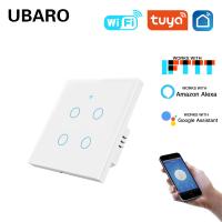 4gang UE Standard Switch de lumière Wi-Fi intelligent monté sur le mur avec app voix et contrôle manuel besoin de fil neutre