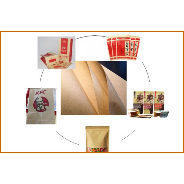 40GSM 50GSM Eco - Friendly Food Grade Paper Roll / Brown Kraft Paper For Street Food Market
