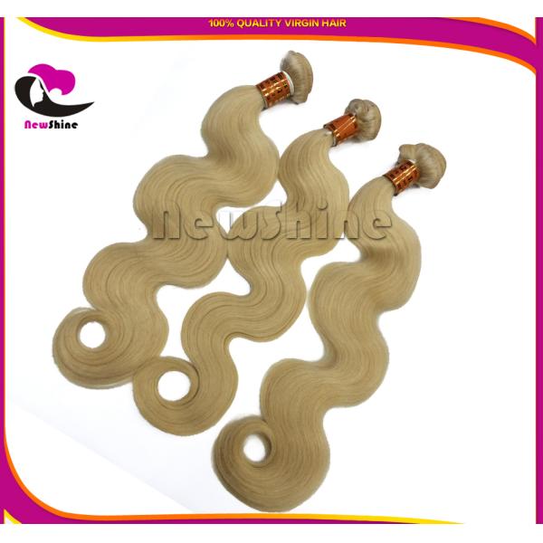 Original 100%  Brazilian Human Hair Wefts Premium Blonde 613#  Virgin Hair Body Wave Lace Closure To Match