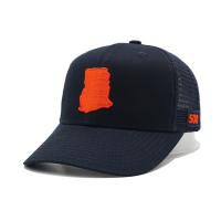 Boné snapback de aba curva em mesh com faixa de suor de algodão