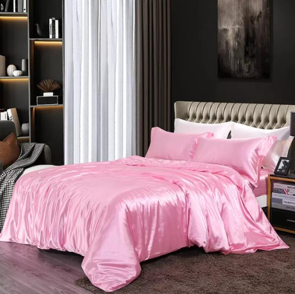 100 Mulberry Silk Fitted Sheet Double Satin 4PC Bedding Set 20×36 Inch