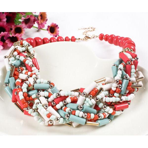European and American fashion bohemian retro twist woven beads necklace / Necklaces