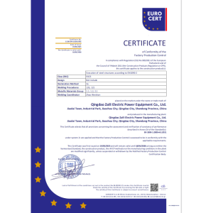 Qingdao Zaili Electric Power Equipment Co., Ltd Certifications
