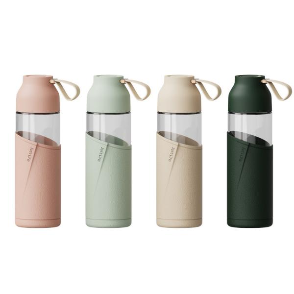 350ml Anti Scalding Reusable Custom Borosilicate Glass Bottle With Silicone Cover